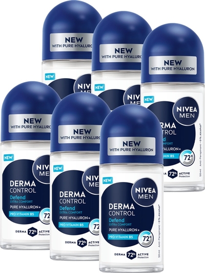NIVEA MEN Defend Derma Control Anti-Perspirant deodorant roller  6x50ml