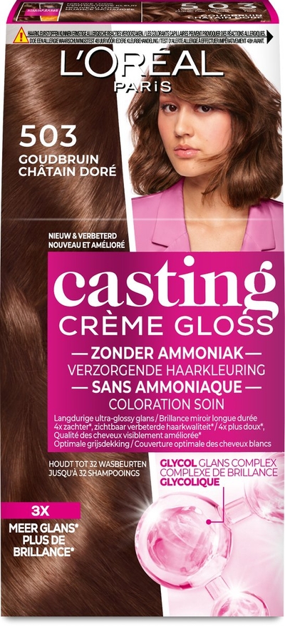 L'Oréal Paris Casting Crème Gloss - Goudbruin 503 - Semi-Permanente Haarkleuring - Zonder Ammoniak