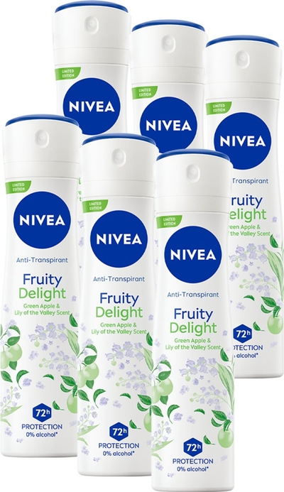 NIVEA Limited Edition Fruity Delight Deodorant Spray - 6 x 150ML 