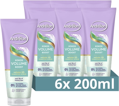 Andrélon Kokos Volume Boost shampoo Scrub - 6 x 200 ml