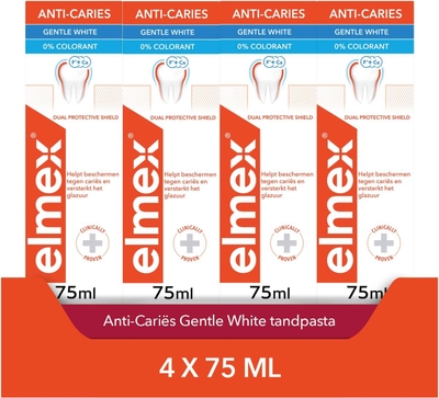 Elmex Anti-Cariës Whitening Tandpasta - 4 x 75ml - Bescherming Tegen Gaatjes 
