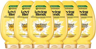 Garnier Loving Blends - Verhelderende & Glansgevende Conditioner - Sun-Kissed Chamomile & Bloemenhoning - Blond Haar & Highlights - Kamille 6x 250 ml