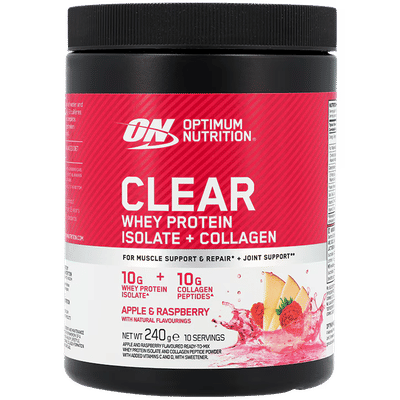 Optimum Nutrition Clear Whey Protein Isolate + Collagen Apple & Raspberry - 10 scoops