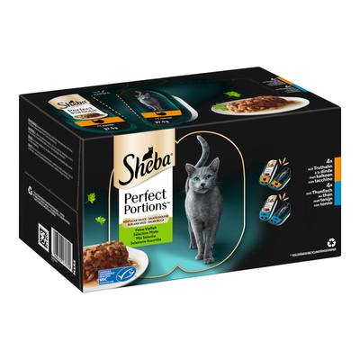 Megapack Sheba Perfect Portions 16 x 37.5 g - Kalkoen & tonijn in saus - natvoer katten