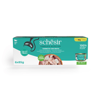6x85g Tonijn met zeebrasem Schesir Complete Nutrition kattenvoer in gelei Natvoer voor katten - natvoer katten