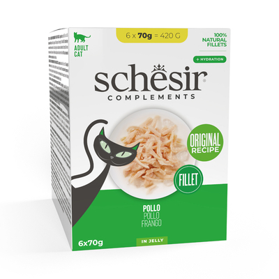 6x70g Kip Schesir Complementen in gelei natvoer voor katten - natvoer katten