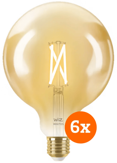 WiZ Smart Filament lamp Globe XL 6-pack  - Warm tot Koelwit Licht - E27