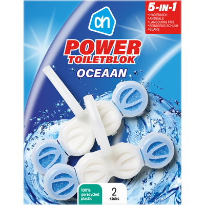 AH Power toiletblokken oceaan Toiletreinigers 2 stuks