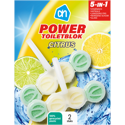 AH Power toiletblokken citrus Toiletreinigers 2 stuks