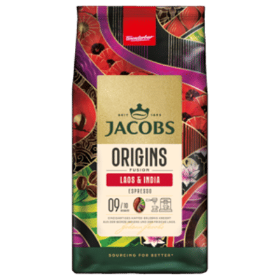Jacobs koffie Jacobs Origins Laos & India Espresso koffiebonen 1000 gram Koffiebonen