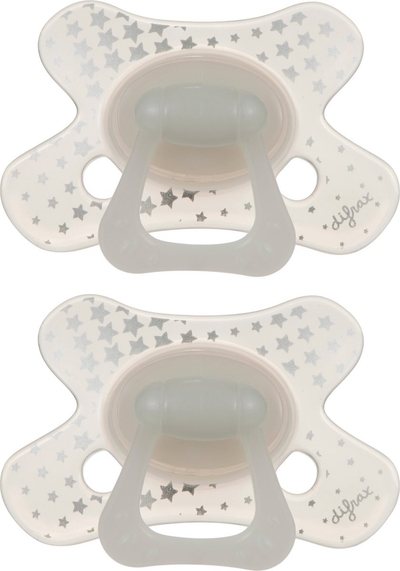 Difrax Fopspeen 6+ Maanden Dental Speen - Glow in the Dark - 2 stuks