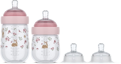 Mepal Mio starterset babyflessen 3-delig Little Dutch - 165 + 240 ml - Anti-koliek - Spiraalontwerp voorkomt verstopping - Soliconen van medische kwaliteit - Fairy Garden