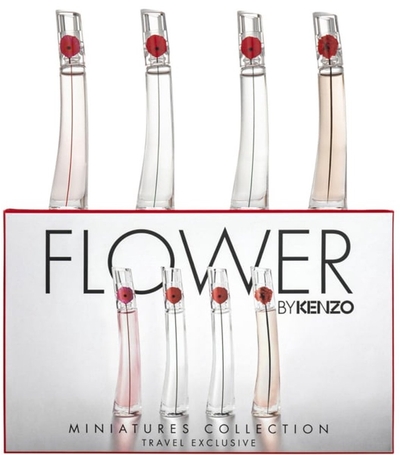 Kenzo Flower Miniatures Collection Travel Exclusive Giftset - Flower Poppy Bouquet EDP 4 ml + Flower EDP 4 ml + Flower L'Absolue EDP 4 ml + Flower Ikabana EDP 4 ml - cadeauset voor dames