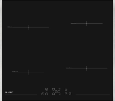 Sharp KH6I37FT0KEU-inductie kookplaat-inbouw-4 kookzones-2 zijdig inox frame