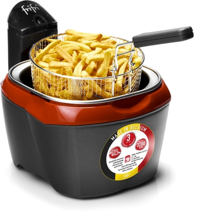 Frifri F918RR2 Duo - Frituurpan - friteuse - 3 liter - koude zone - 3200 Watt - Koolstof geur- & vetfilter - 1 kg friet - 3 jaar garantie