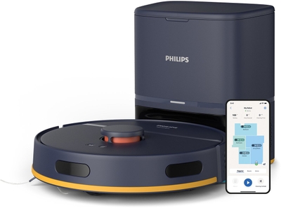 Philips HomeRun 2000-serie Robotstofzuiger Met Dweilfunctie en Automatisch Leegstation – XU2100/15 – 6000 Pa Sterke Zuigkracht – Compact Design