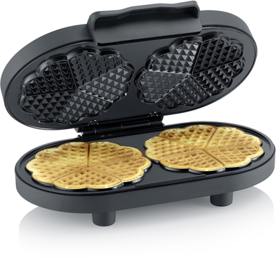 Severin WA 2118 Duo Wafelijzer Black Line, ca. 1.200W, PFAS-vrije coating op de bakplaten, stijlvol en mat design