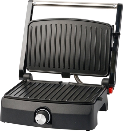 Emerio Contactgrill - Tosti Apparaat - Grilloppervlak 23x14,5cm - Panini Grill - Tosti IJzer CG-130861 - RVS / Zwart
