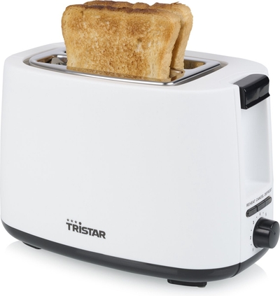 Tristar Broodrooster - BR-1055 - 7 instelbare bruiningsstanden - 2 sleuven voor 2 boterhammen - Wit