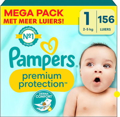 Pampers Premium Protection  luiers maat 1 - 156 stuks