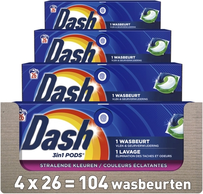 Dash  wascapsules gekleurde was - 104 wasbeurten