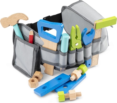 New Classic Toys Speelgoedgereedschapskoffer - Gereedschapsgordel - Blauw - 16 onderdelen