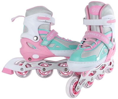 Street Rider Inline Skeelers Roze/Groen Verstelbaar, Maat 33-36