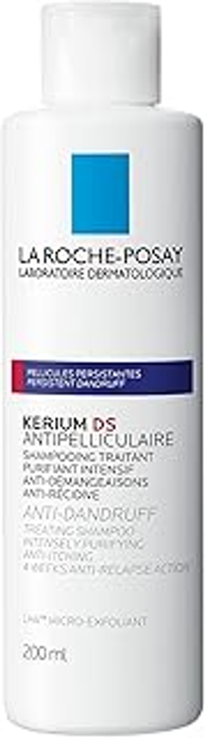 La Roche-Posay Kerium DS Anti-roos, intensieve shampoobehandeling bij hardnekkige roos en ernstige jeuk, ultrafijne textuur met thermisch water en 4 weken anti-terugval-effect, 200 ml