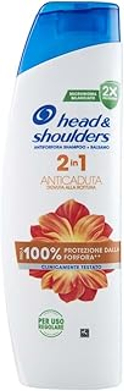 Head & Shoulders Anti-haaruitval shampoo en spoeling 2-in-1 voor u, 250 ml. Tot 100% bescherming tegen roos, klinisch getest. Voor alle huid- en haartypes. Voor dagelijks gebruik