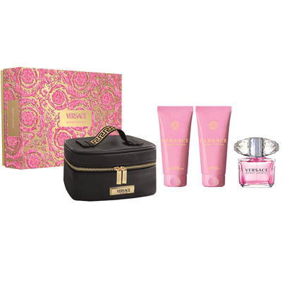 Versace Bright Crystal Gift Set EDT 90ML + SG 100ML + BL 100ML + small Beauty Case