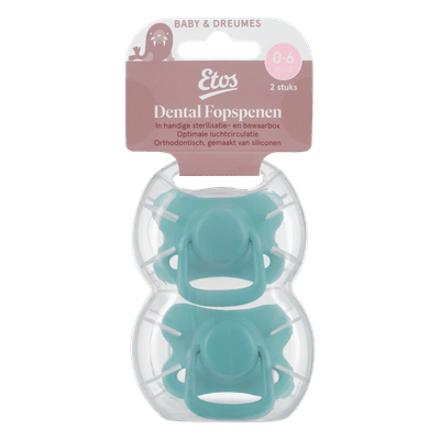 Etos Fopspenen 0-6M Set van 2 Groen Blauw