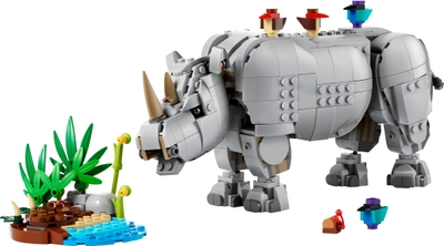 LEGO Wilde dieren: machtige neushoorn met vogels