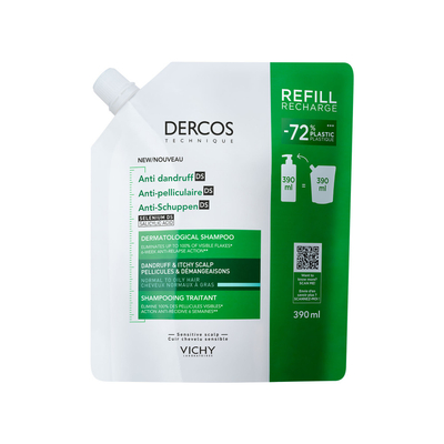 Vichy Dercos Anti-Roos DS Shampoo Navulling Normaal tot Vet Haar 390ml