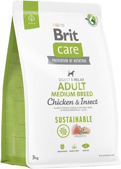Brit Care Dog Sustainable Adult Medium Breed Kip - Hondenvoer - 3 kg hondenbrokken