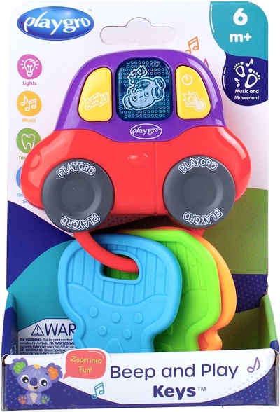 Playgro Beep and Play sleutels- Rammelaar - Bijtrammelaar - bijtring - Baby speelgoed - bijtspeeltje - Grijpspeelgoed - Speeltje - Baby rammelaar- Met licht en geluid
