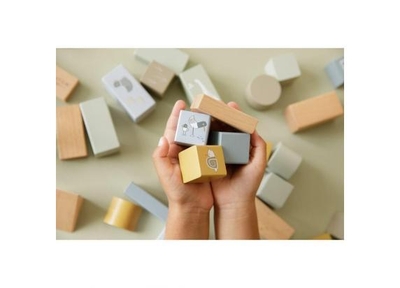 Little Dutch Little Dutch Houten Blokken in ton blauw