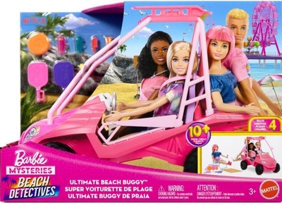 Barbie Mysteries Beach Detectives Ultieme Strandbuggy, speelset met voertuig en meer dan 10 accessoires