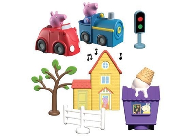 Peppa Pig Whizz Around - Peppa's Rondweg door de Stad Speelset - Modulaire rijbaan voor Whizz Around voertuigen - Interactief met muziek en geluid