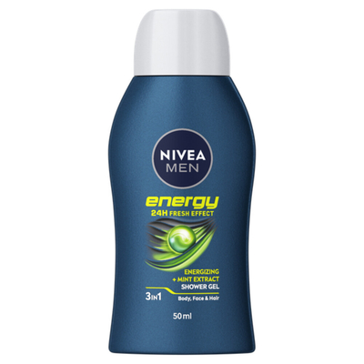4x Nivea Men Douchegel Energy Mini Reisformaat 50 ml