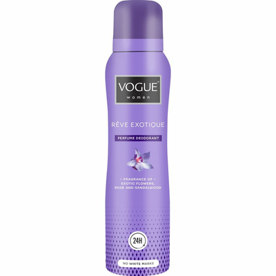 3x Vogue Reve Exotique Parfum Deodorant 150 ml