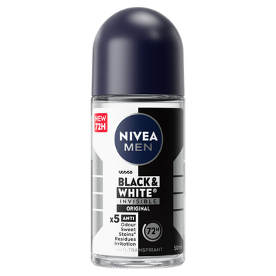 3x Nivea Men Deodorant Roller Invisible for Black&White 50 ml