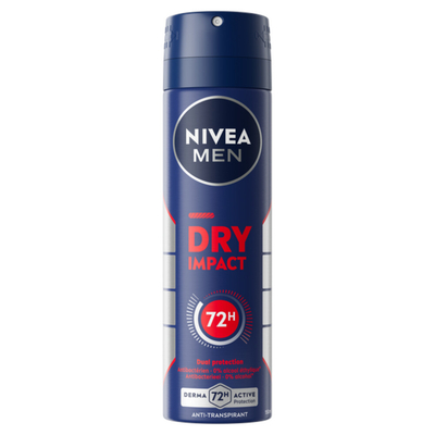3x Nivea Men Deodorant Spray Dry Impact 150 ml