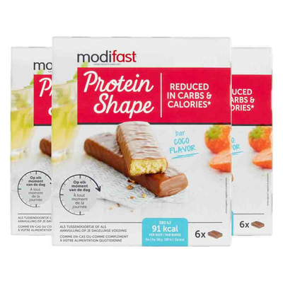 Modifast Protein Shape Reep Chocolade-Kokos - 3 x 6 repen