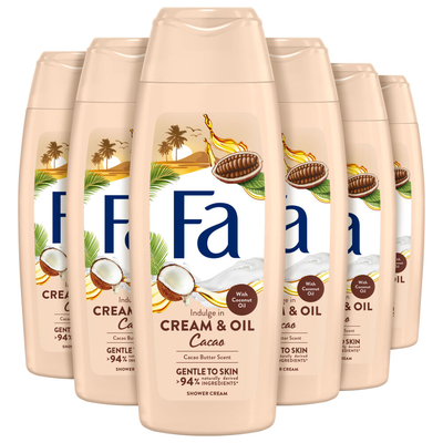 Fa Cream&Oil Cacaobutter & Coco Oil - Douchegel  - 6 x 250 ml