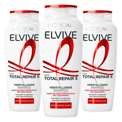 3x L'Oréal Elvive Total Repair 5 Shampoo 250 ml