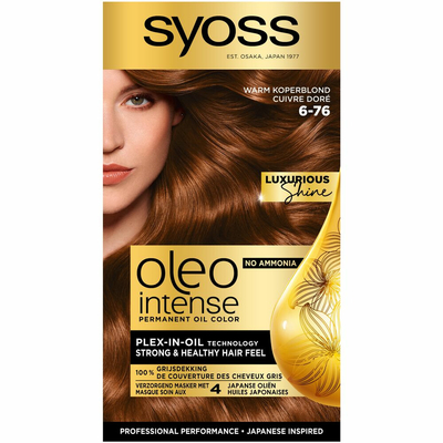 2x Syoss Oleo Intense Haarverf 6-76 Warm Koperblond