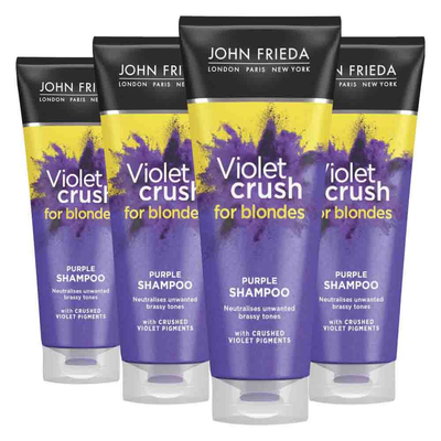4x John Frieda Violet Crush Shampoo Purple 250 ml