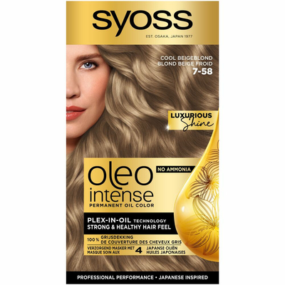 2x Syoss Oleo Intense Haarverf 7-58 Cool Beige Blond