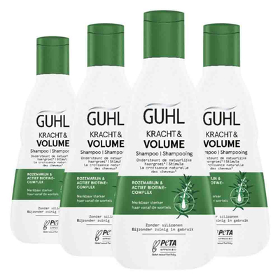 4x Guhl Kracht&Volume Shampoo 250 ml
