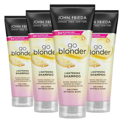 4x John Frieda Sheer Blonde Go Blonder Shampoo 250 ml